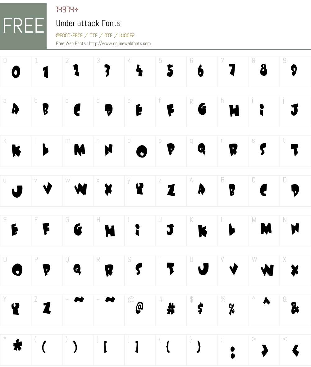 Under attack Font Screenshots