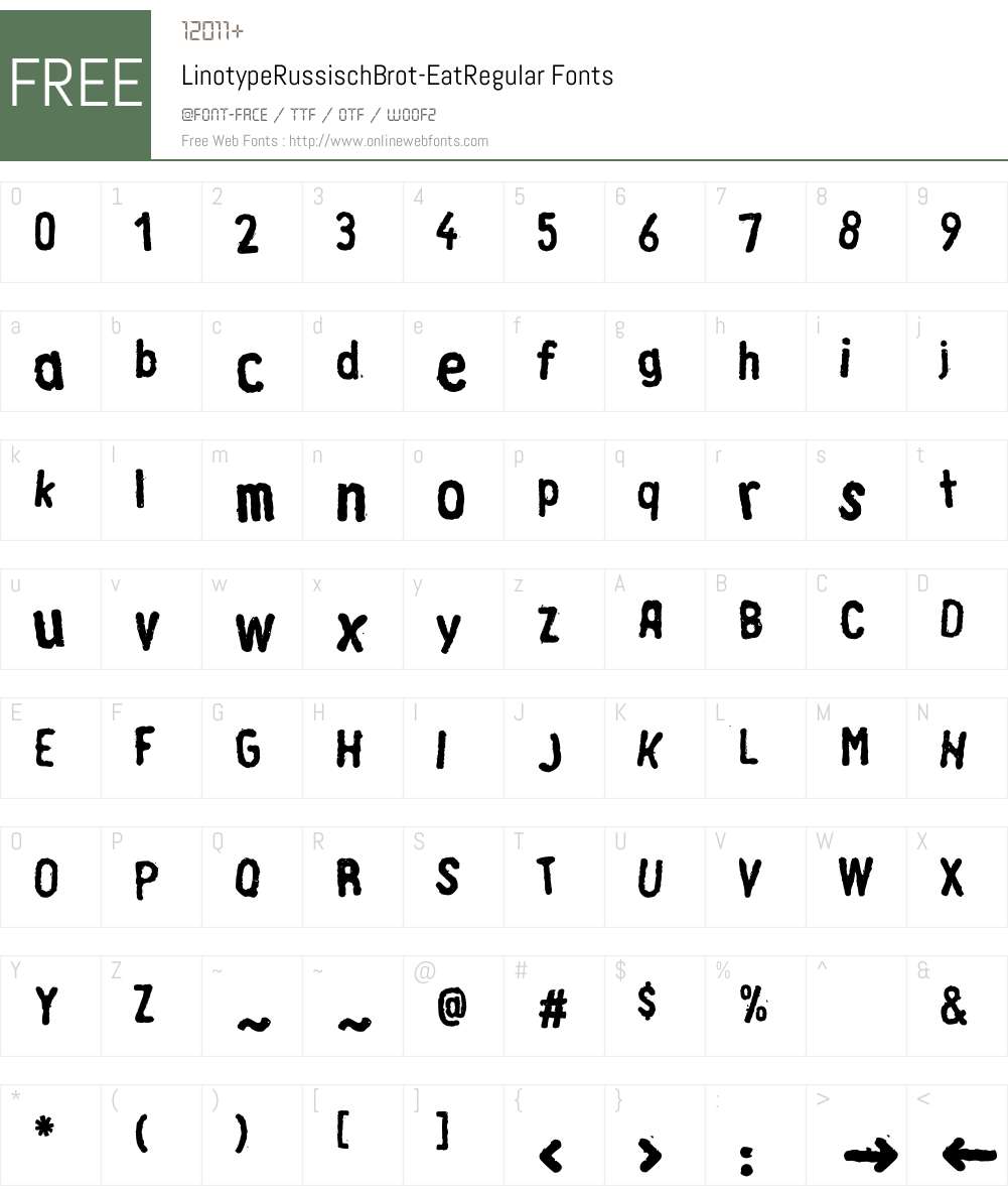 LTRussischBrot EatRegular Font Screenshots
