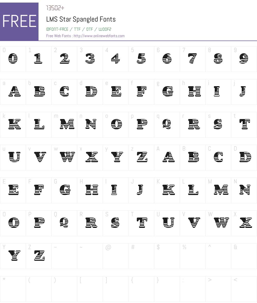 LMS Star Spangled Font Screenshots