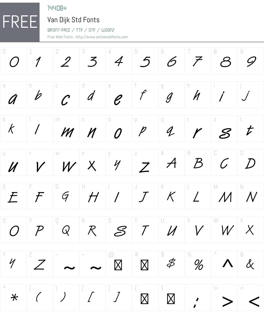 Van Dijk Std Font Screenshots