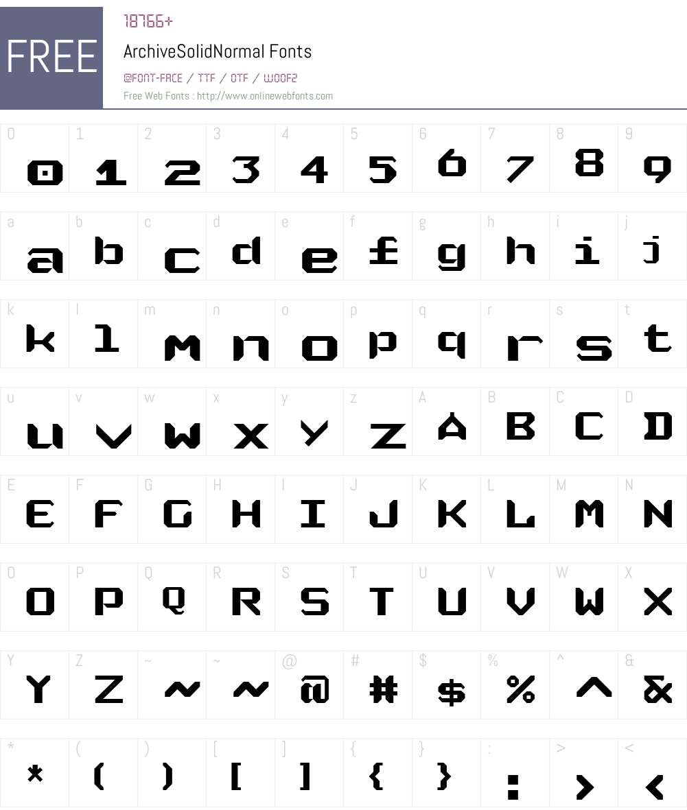 ArchiveW00-Nm Font Screenshots