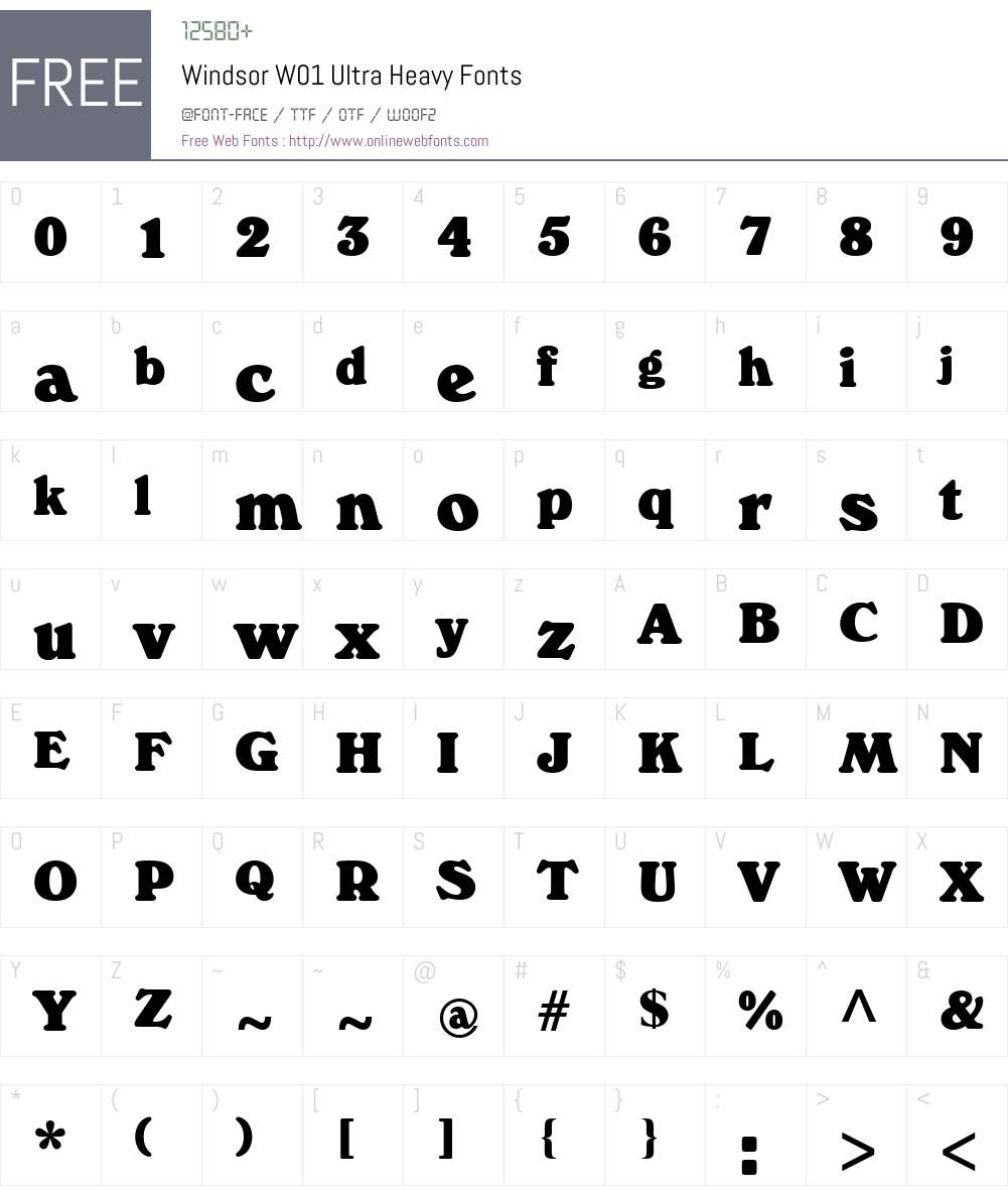 WindsorW01-UltraHeavy Font Screenshots
