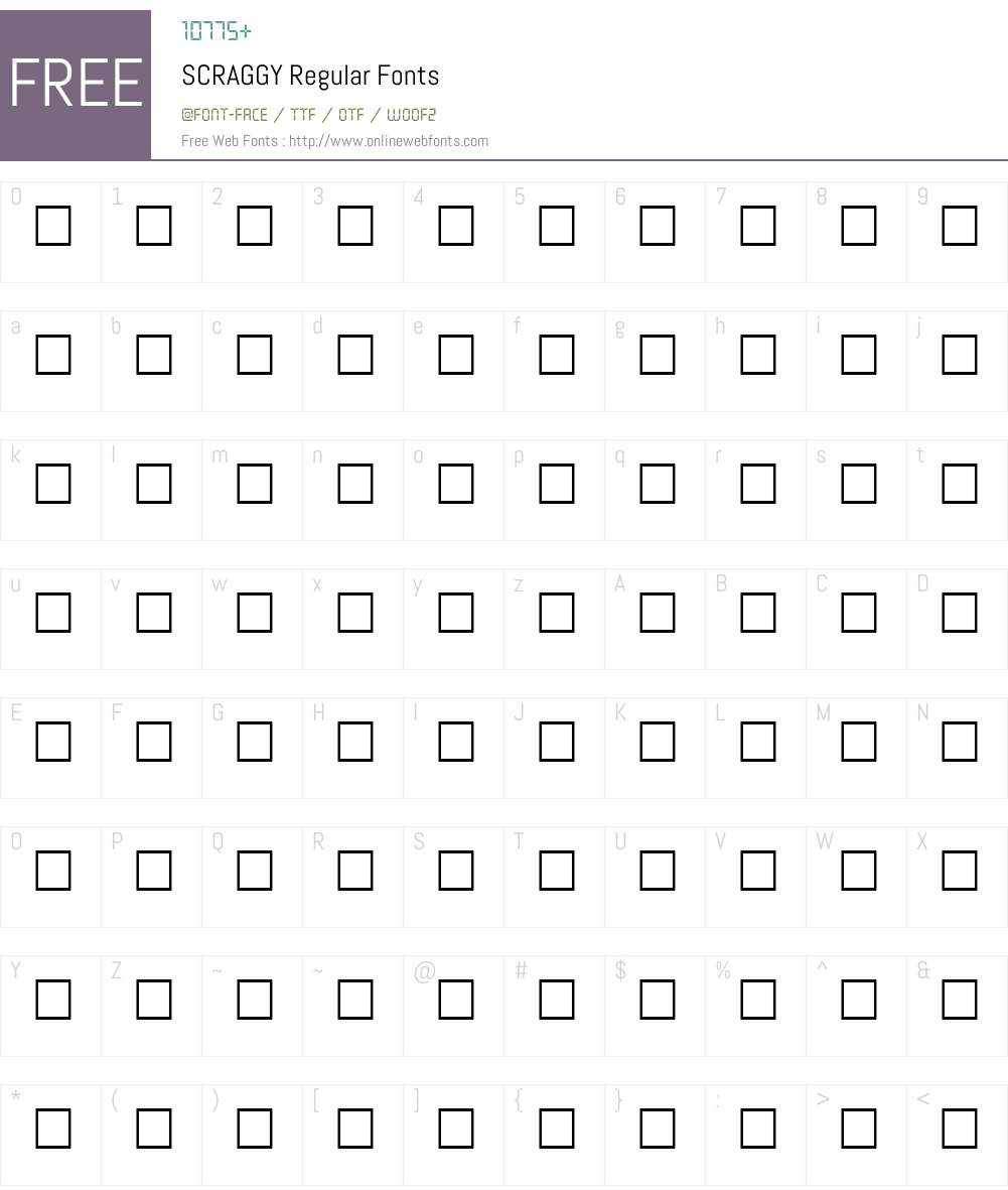 SCRAGGY Font Screenshots