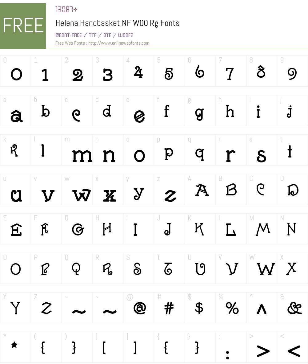 HelenaHandbasketNFW00-Rg Font Screenshots