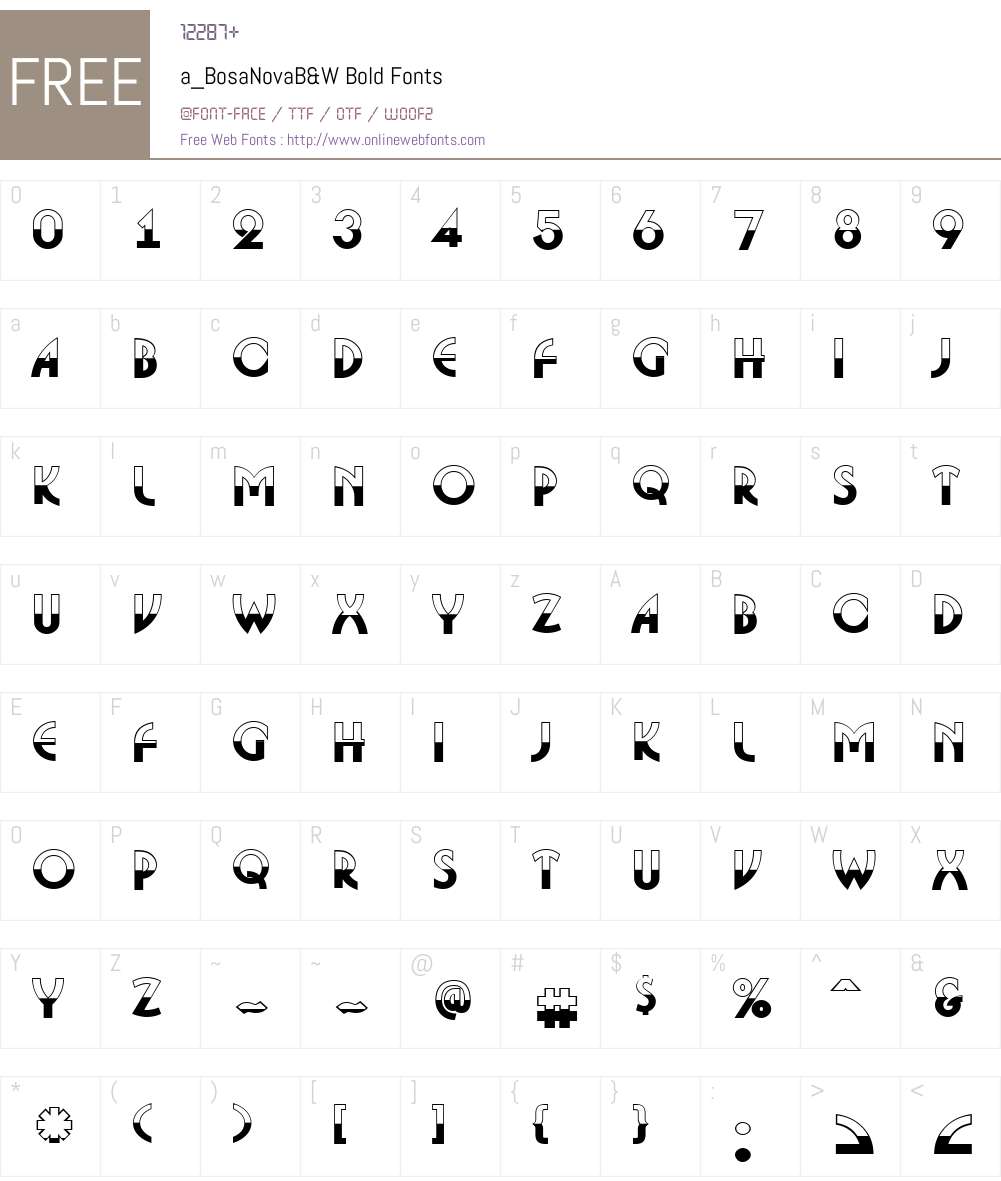 a_BosaNovaB&W Font Screenshots