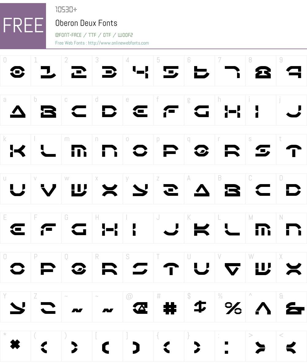 Oberon Deux Font Screenshots