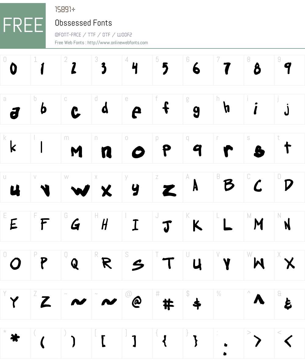 Obssessed Font Screenshots