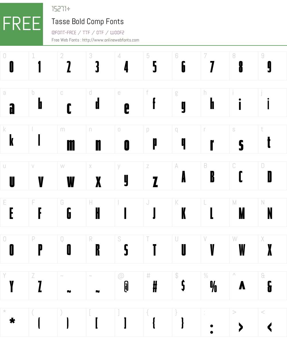Tasse Font Screenshots