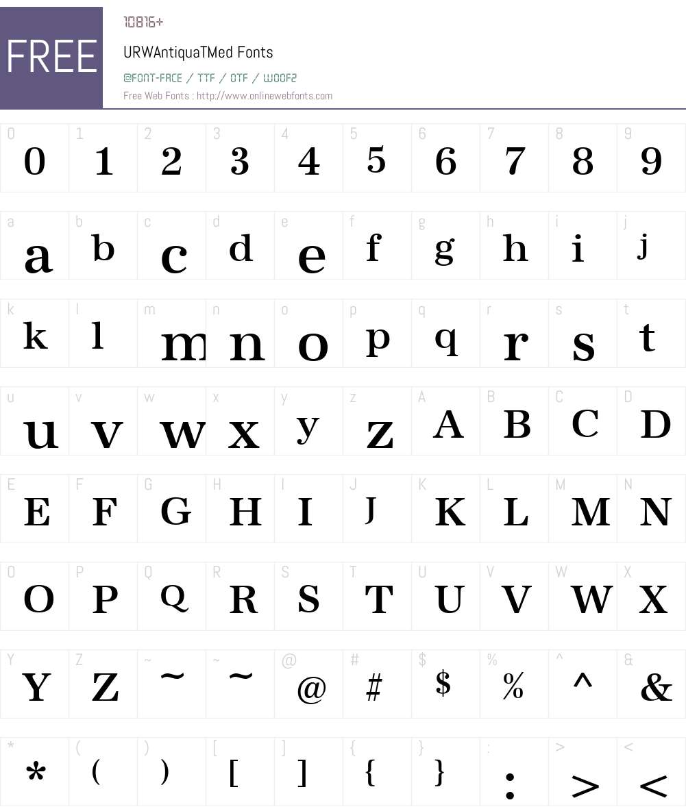 URWAntiquaTMed Font Screenshots