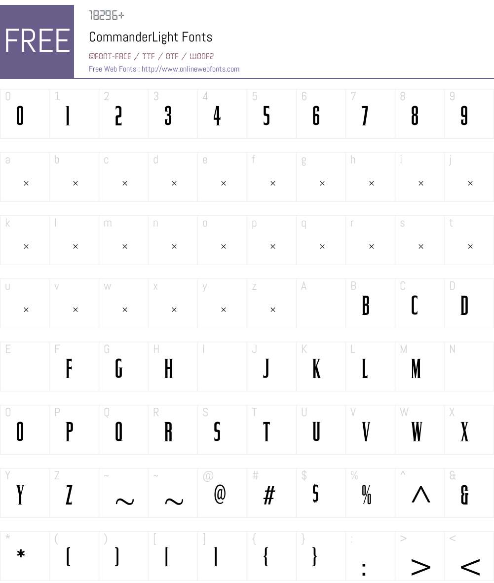 CommanderLight Font Screenshots