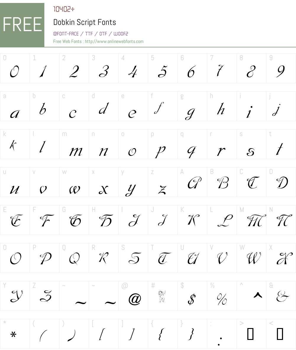 Dobkin Script Font Screenshots