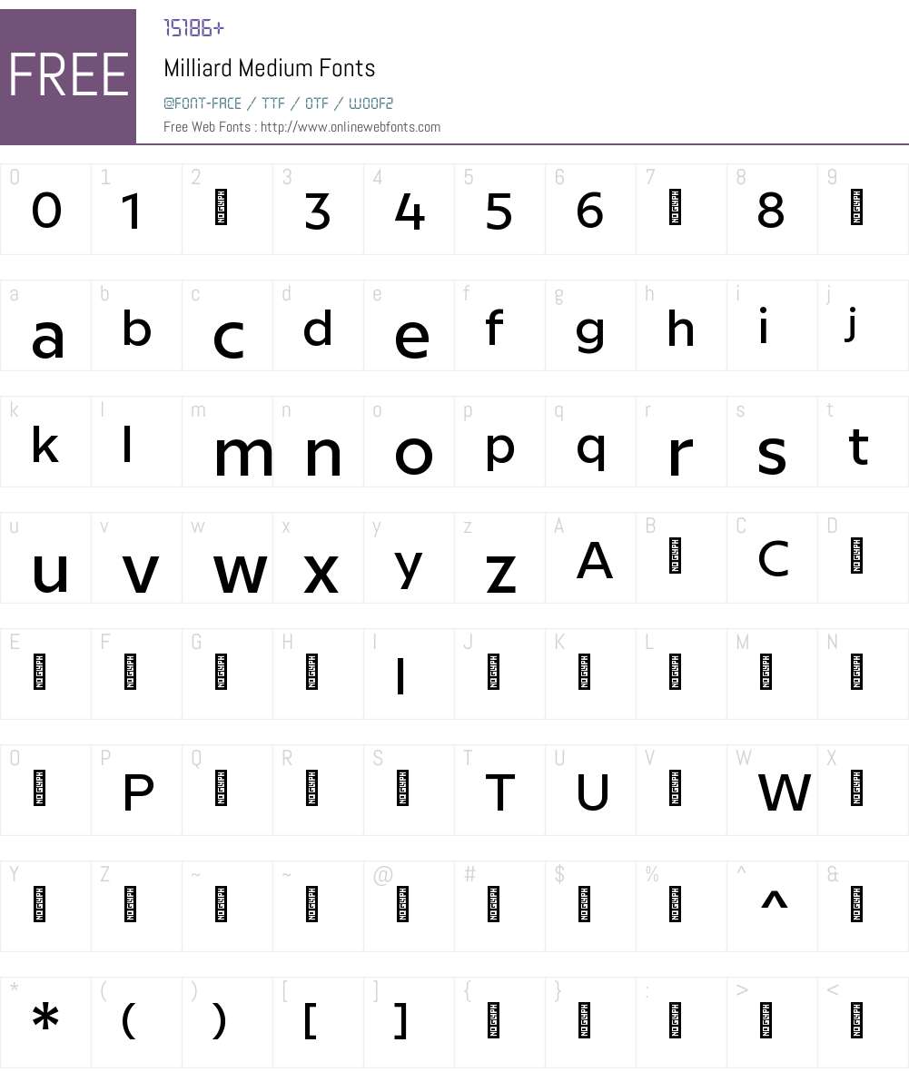 Milliard-Medium Font Screenshots