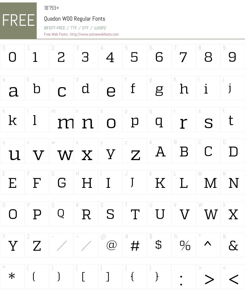 QuadonW00-Regular Font Screenshots