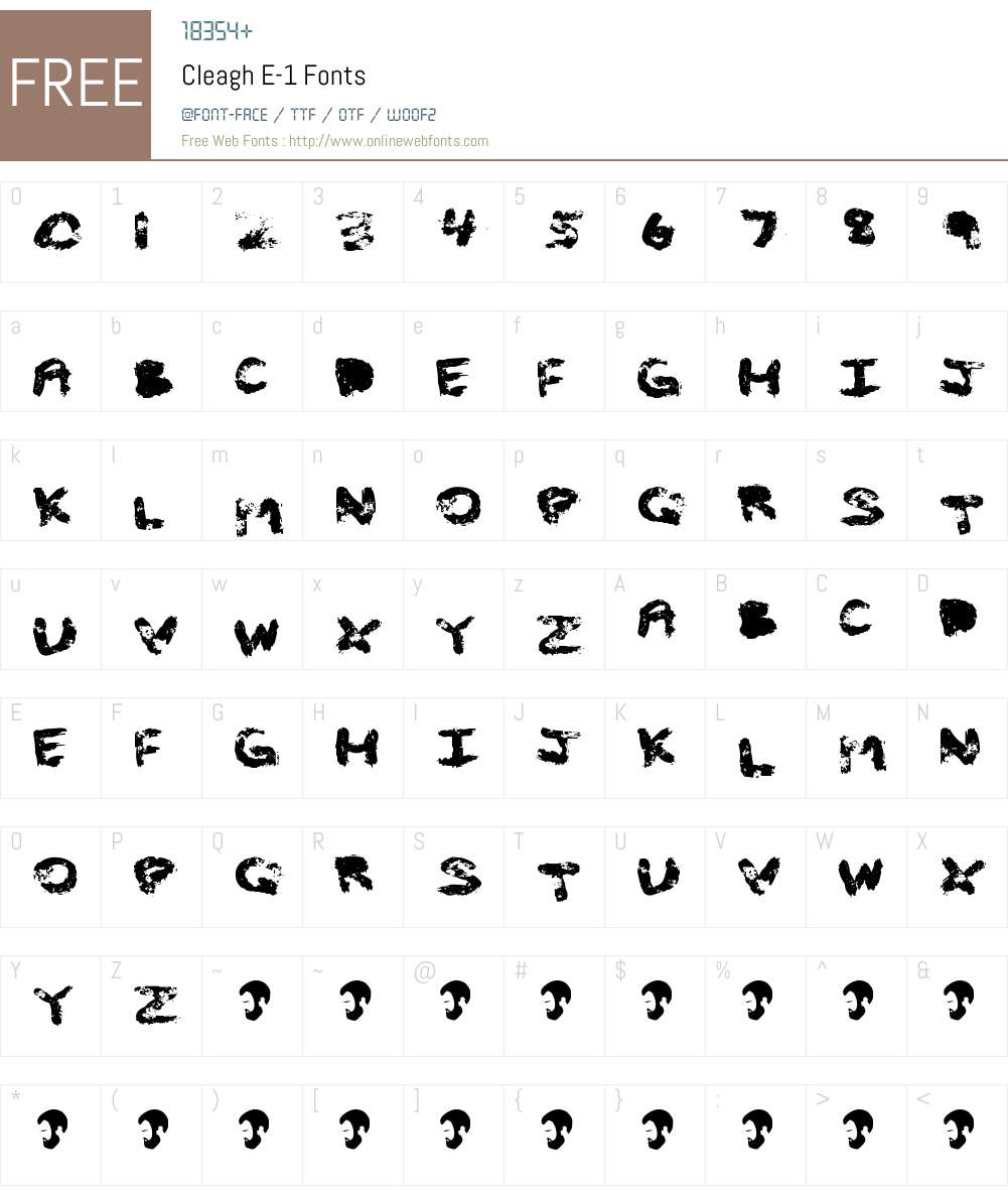 Cleagh E-1 Font Screenshots