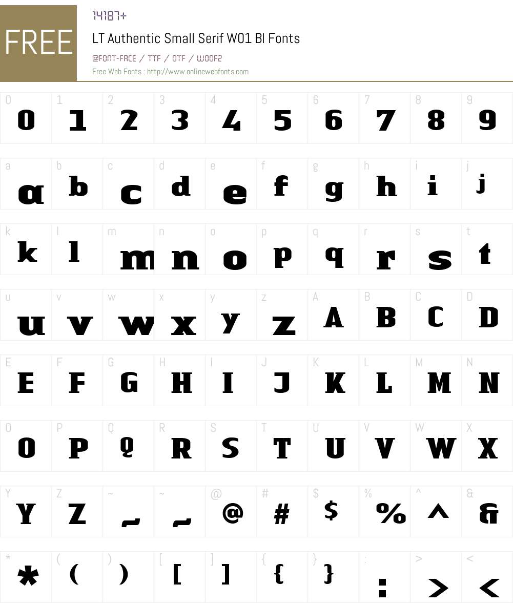 LTAuthenticSmallSerifW01-Bl Font Screenshots