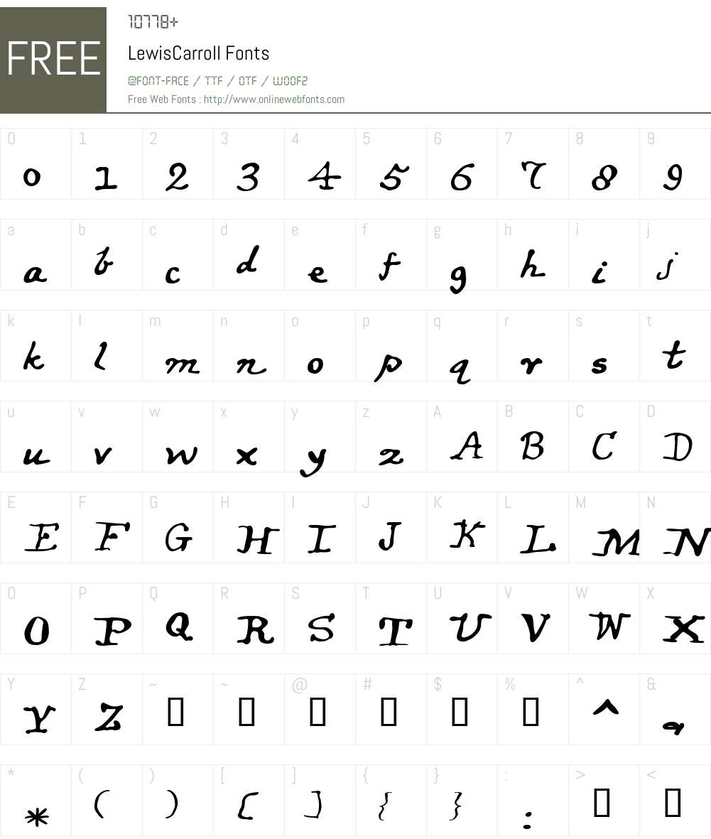 LewisCarroll Font Screenshots