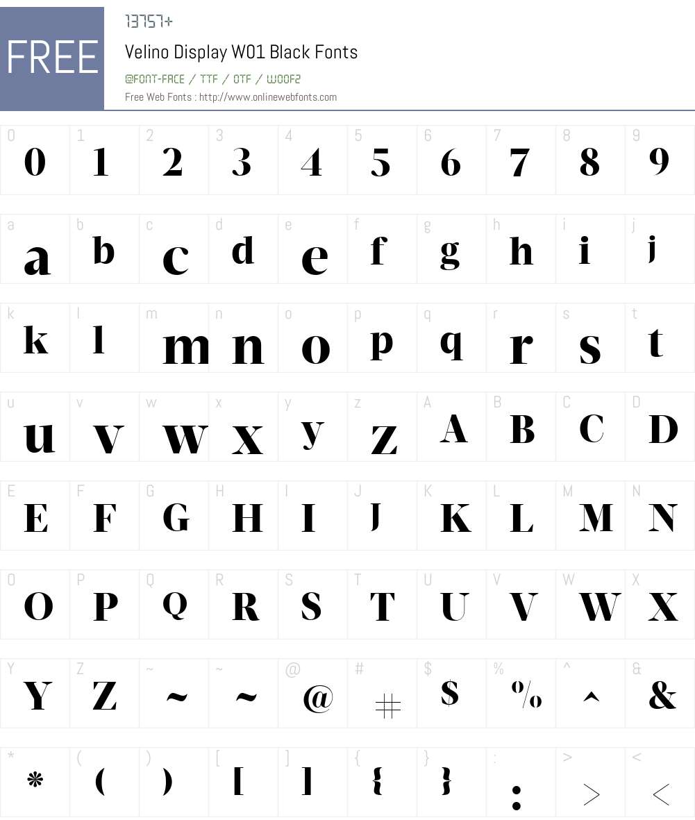 VelinoDisplayW01-Black Font Screenshots