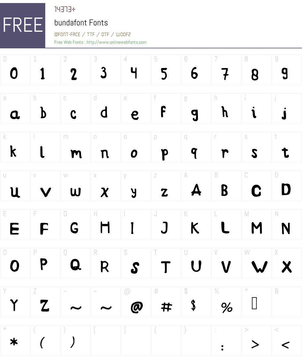 bundafont Font Screenshots