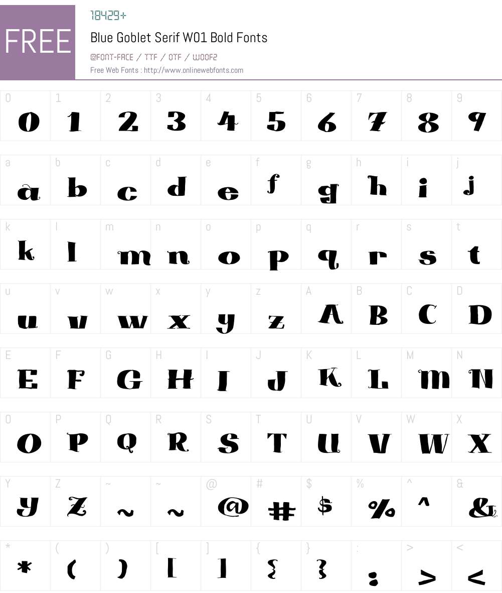BlueGobletSerifW01-Bold Font Screenshots