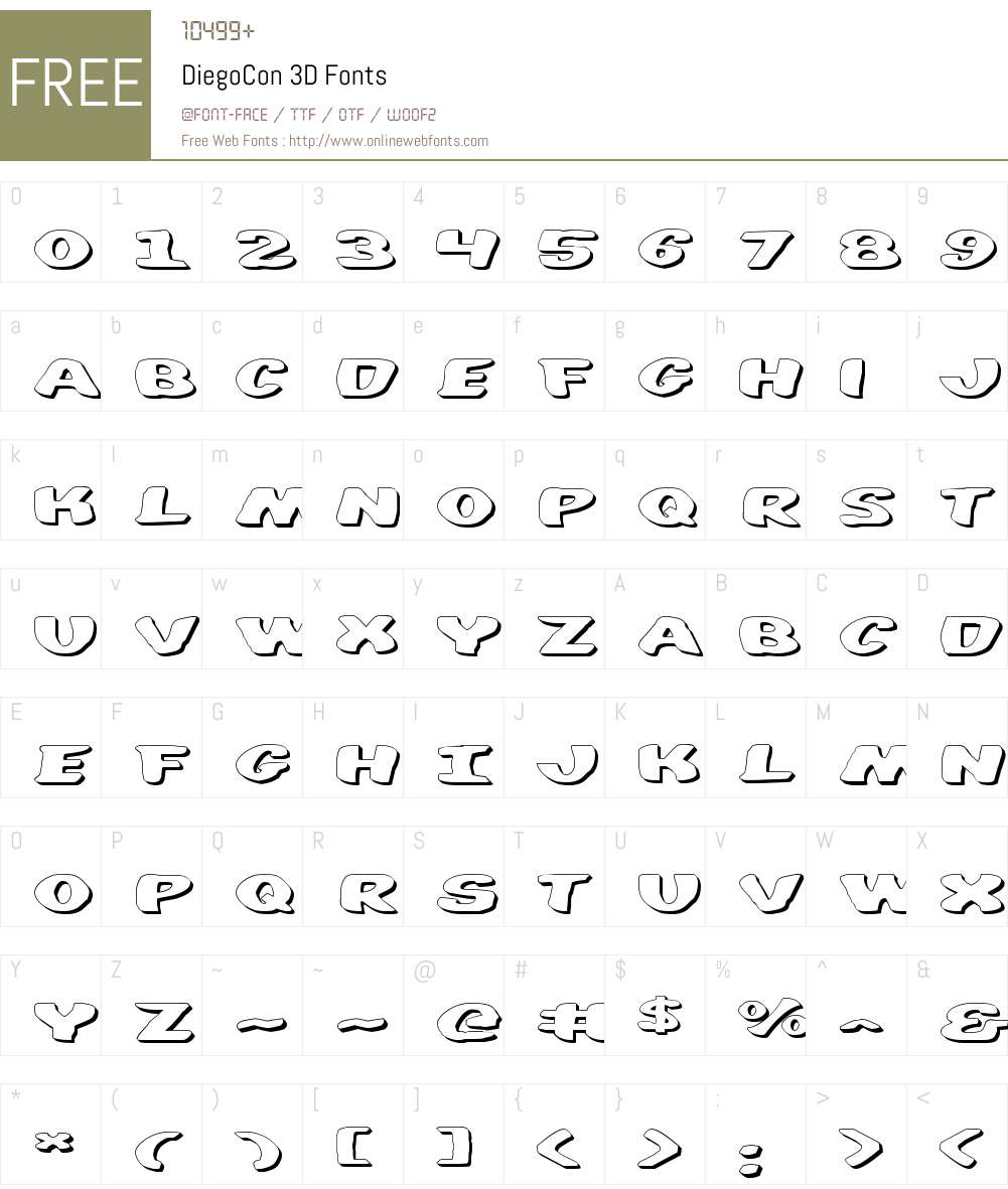 DiegoCon 3D Font Screenshots