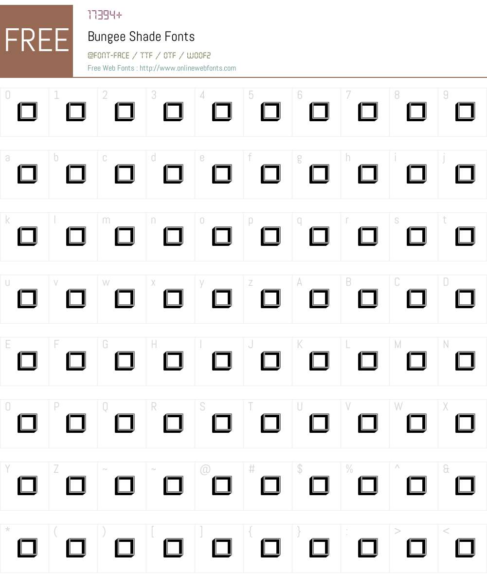 Bungee Shade Font Screenshots