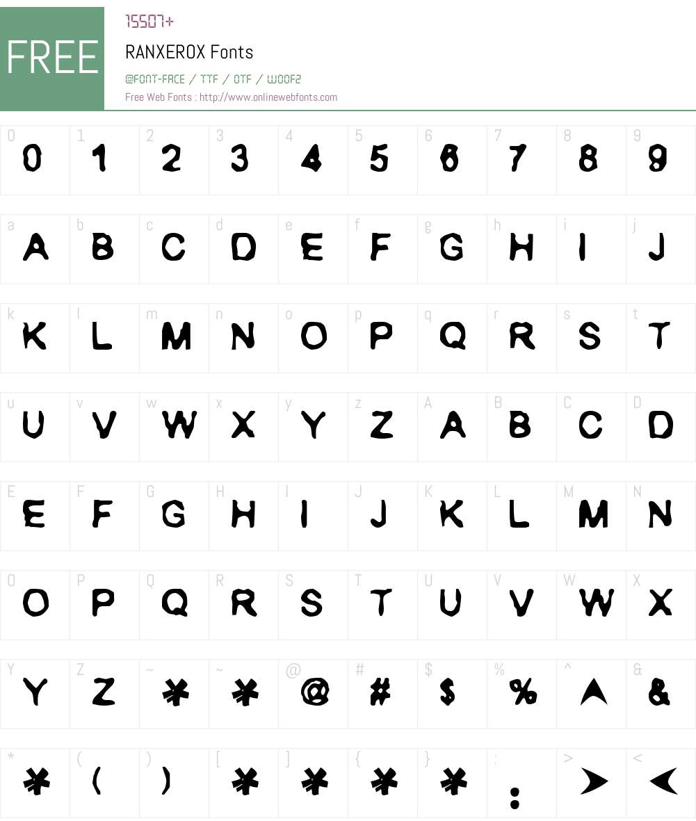 RANXEROX Font Screenshots