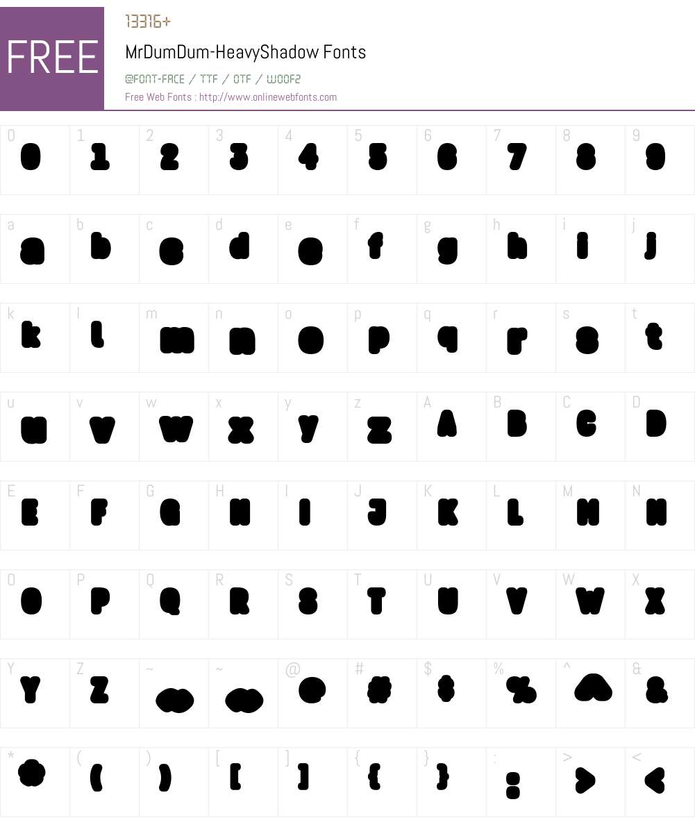 MrDumDum-HeavyShadow Font Screenshots