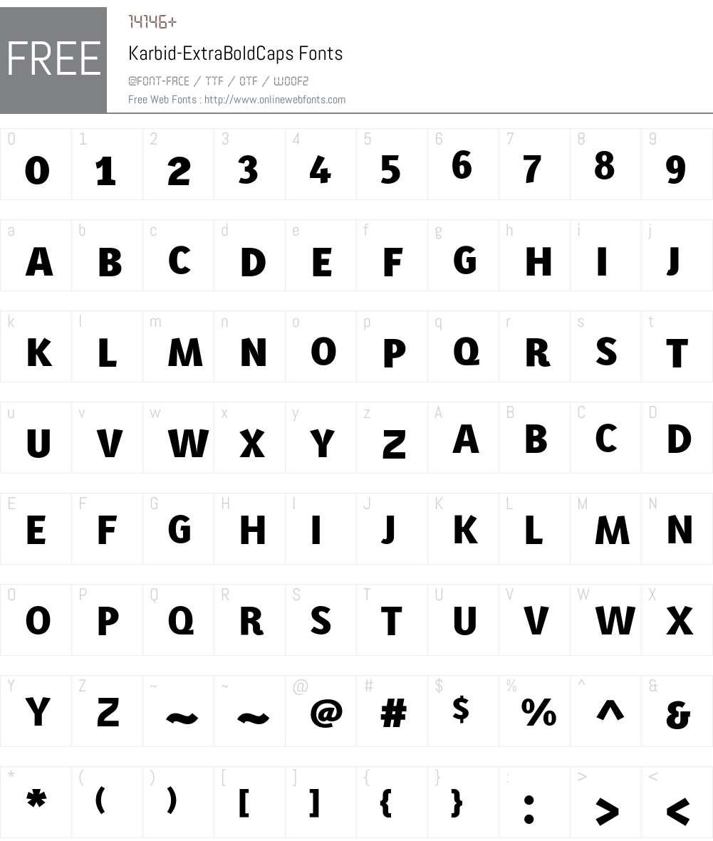 Karbid Font Screenshots