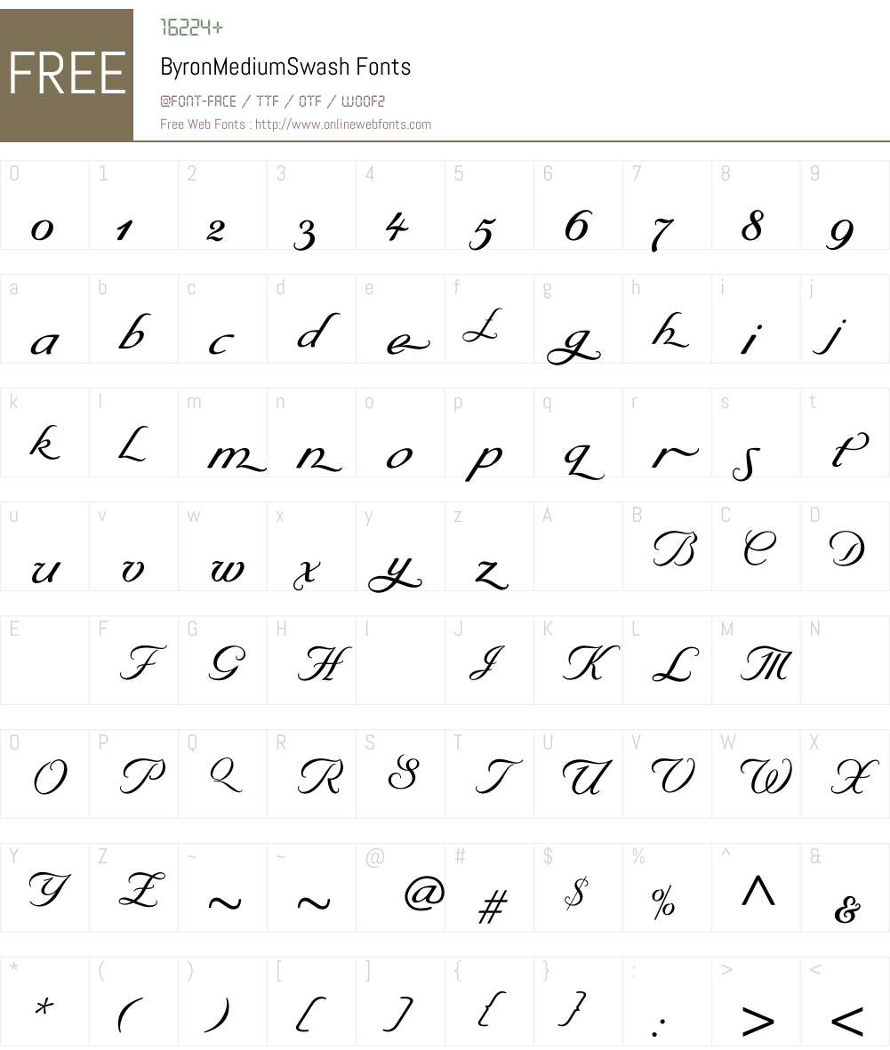 ByronMediumSwash Font Screenshots