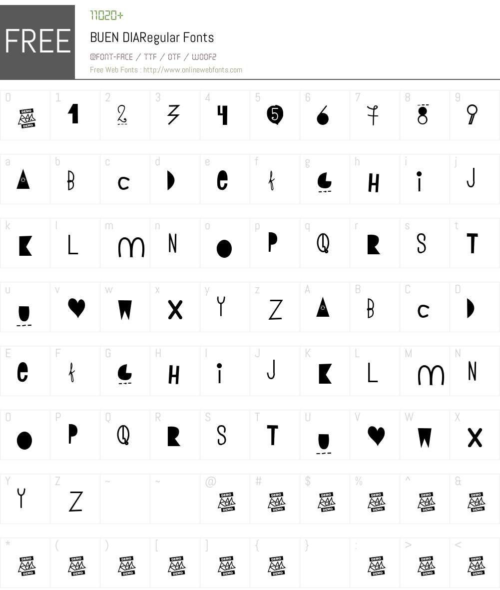 BUEN DIA Font Screenshots