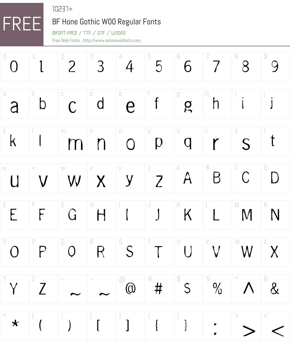 BFHoneGothicW00-Regular Font Screenshots