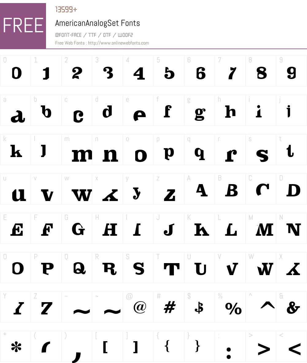 AmericanAnalogSet Font Screenshots