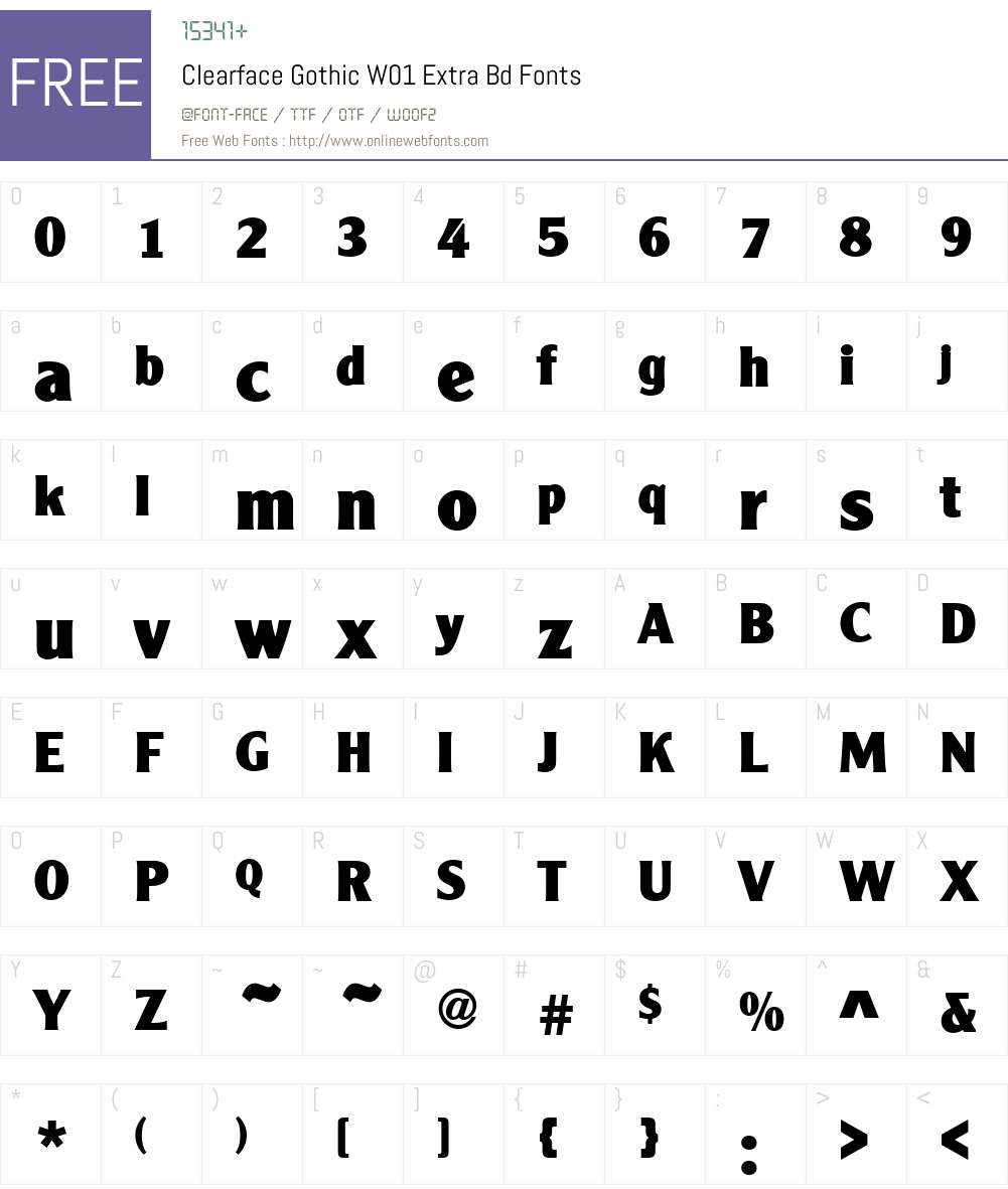 ClearfaceGothicW01-ExtraBd Font Screenshots