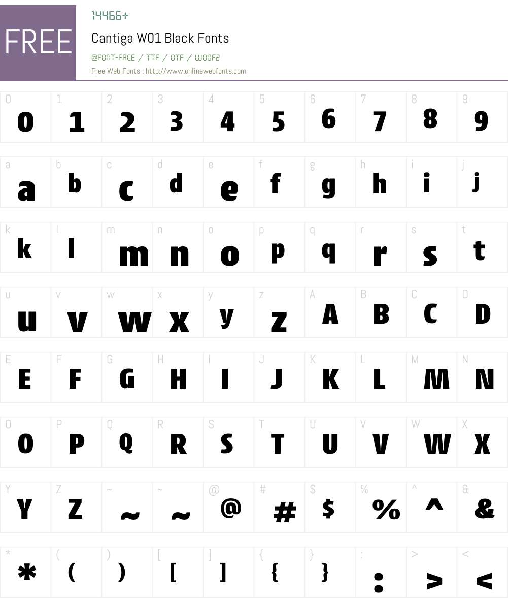 CantigaW01-Black Font Screenshots
