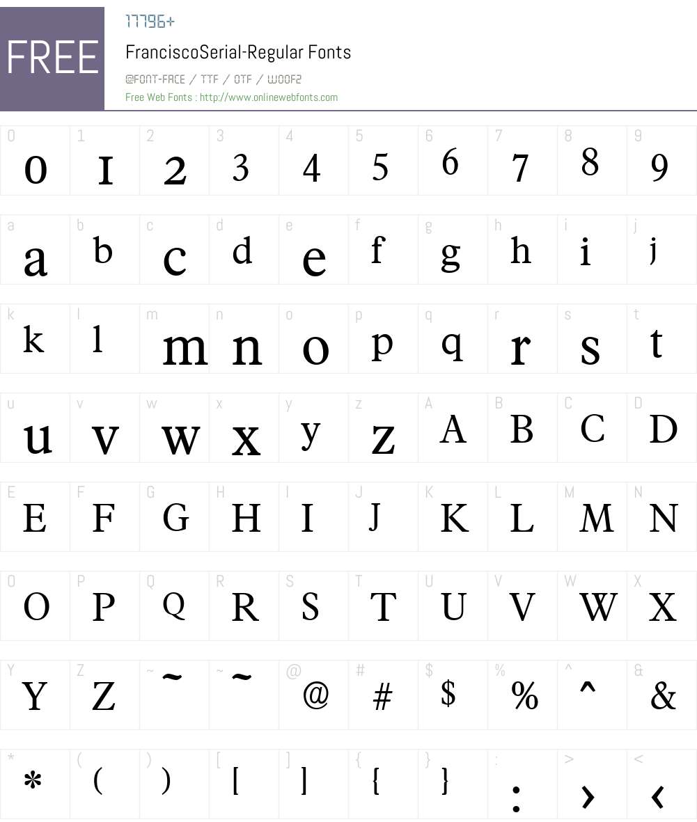 FranciscoSerial Font Screenshots