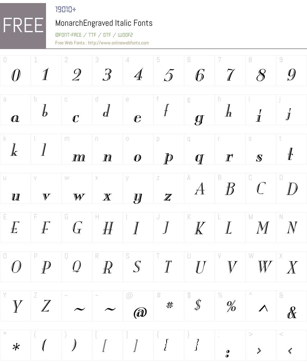 MonarchEngraved Font Screenshots