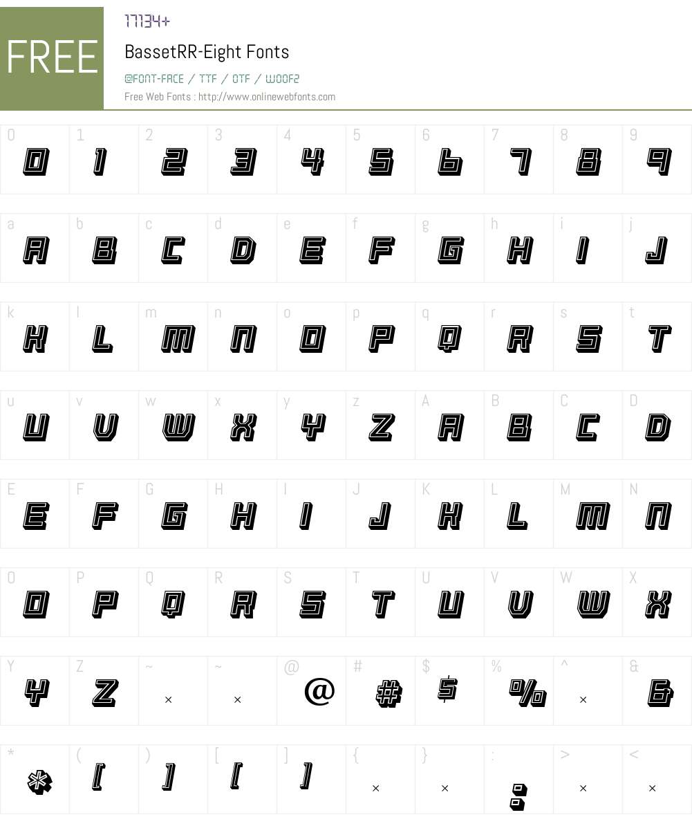 BassetRR Font Screenshots