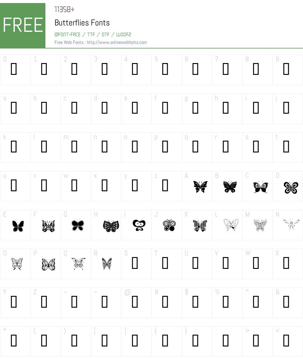 Butterflies Font Screenshots