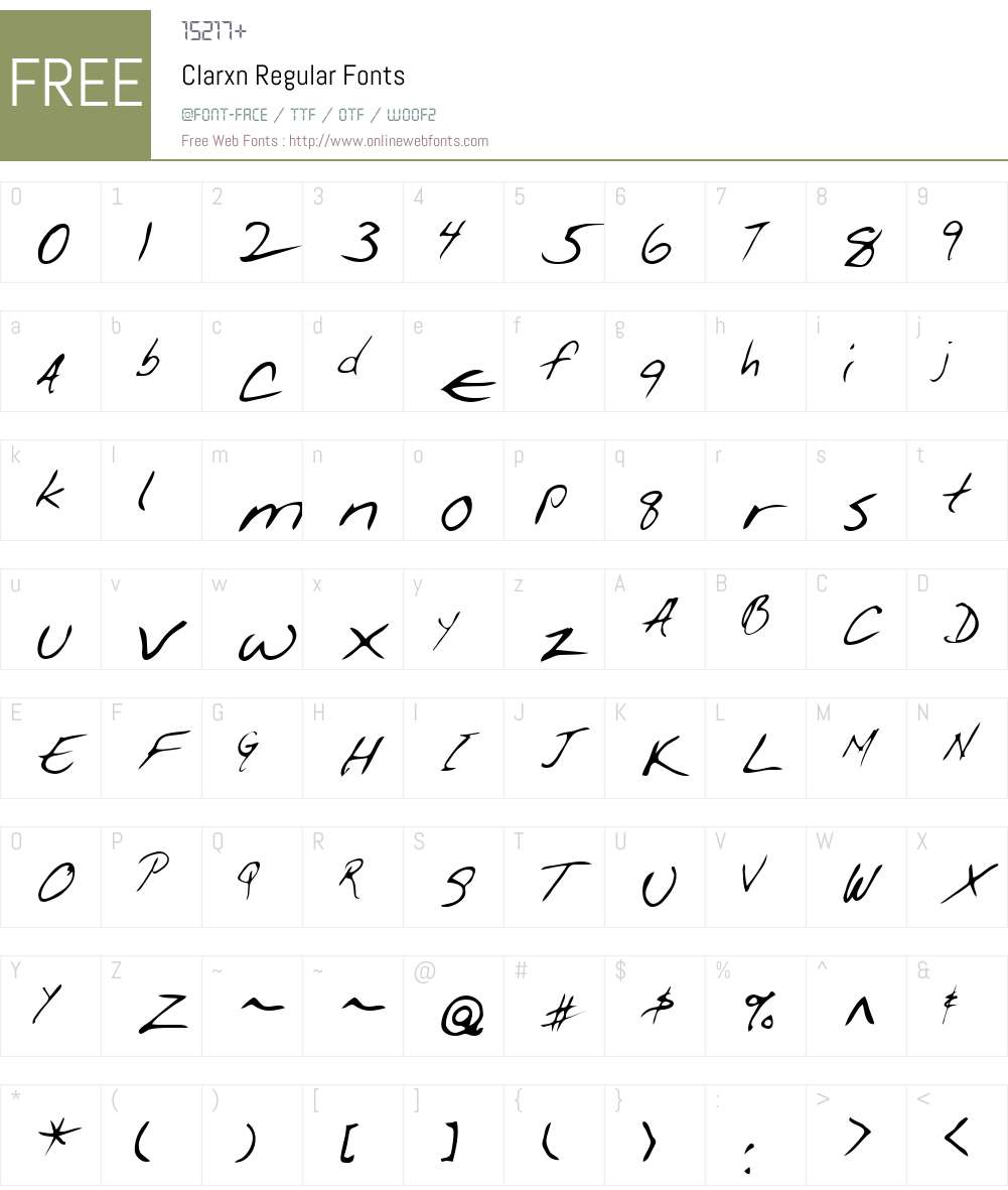 Clarxn Font Screenshots
