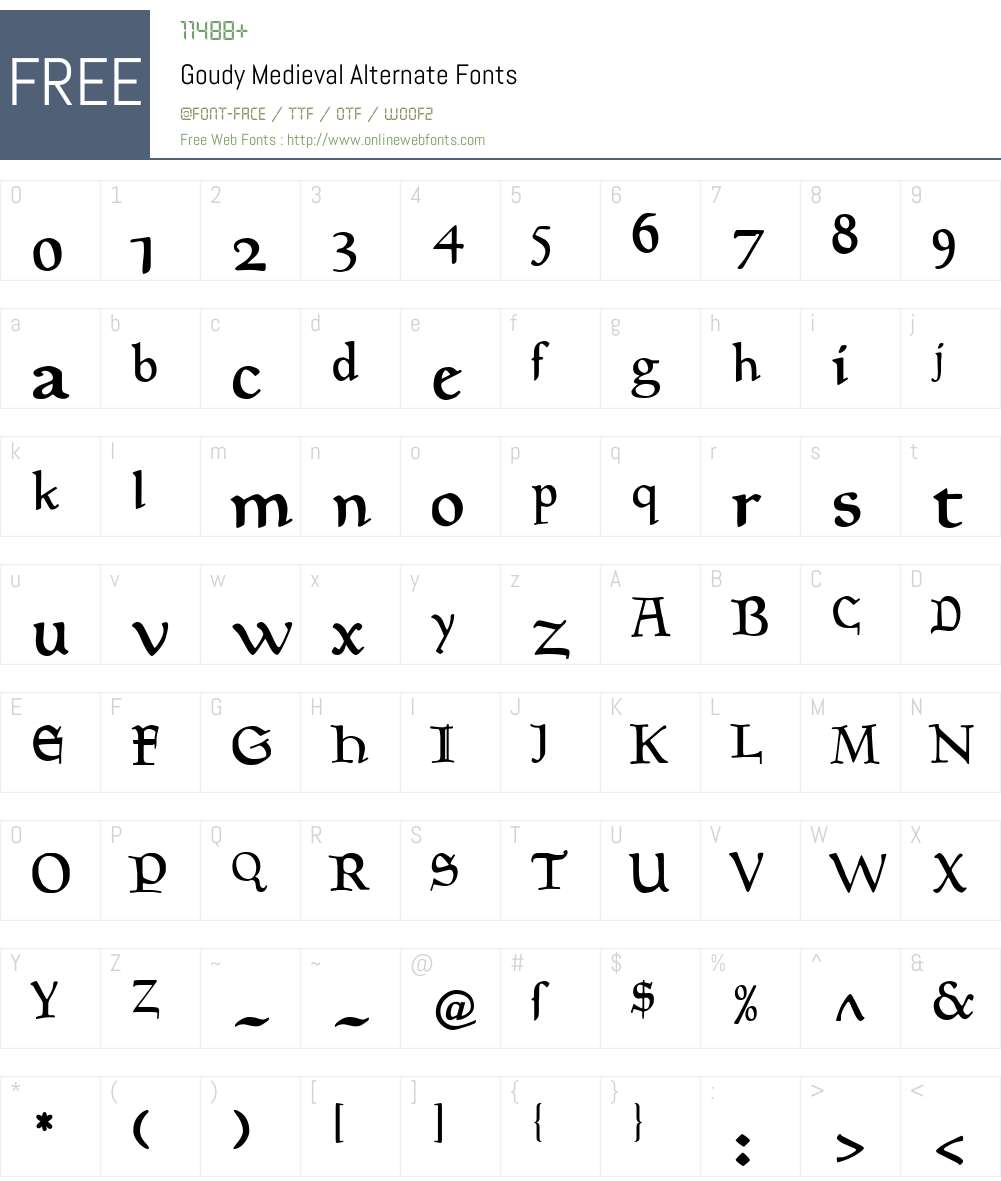 Goudy Medieval Alternate Font Screenshots