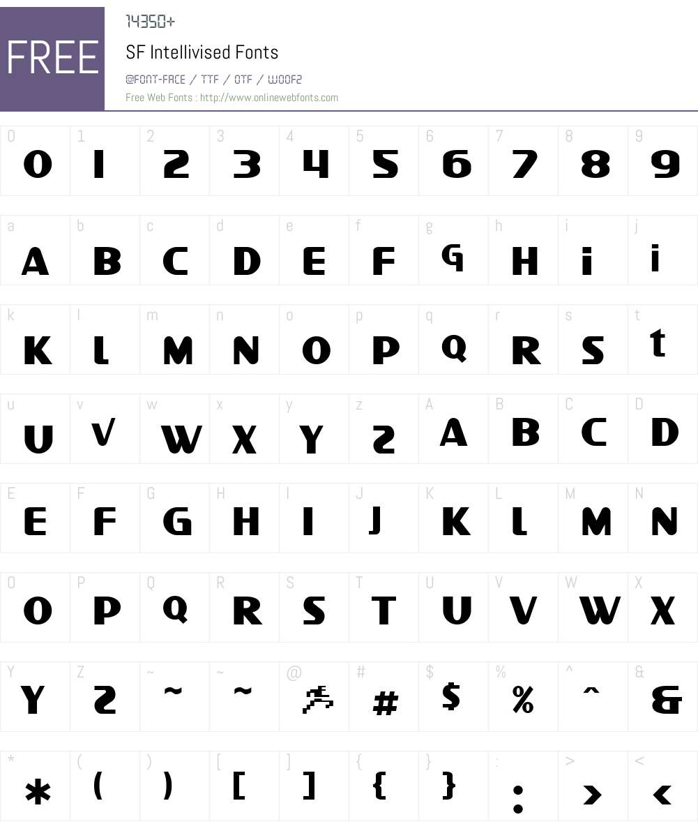 SF Intellivised Font Screenshots