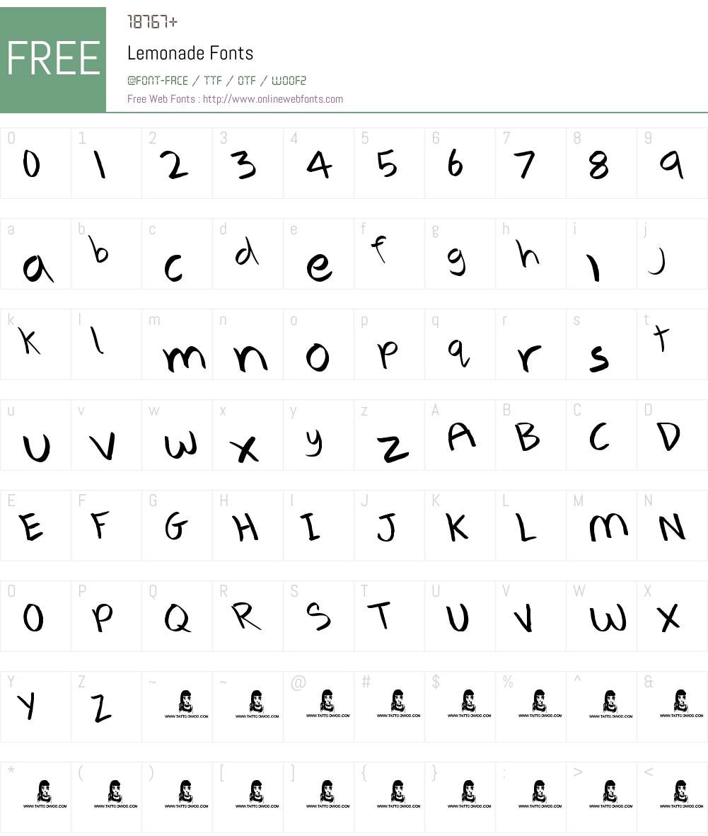 Lemonade Font Screenshots