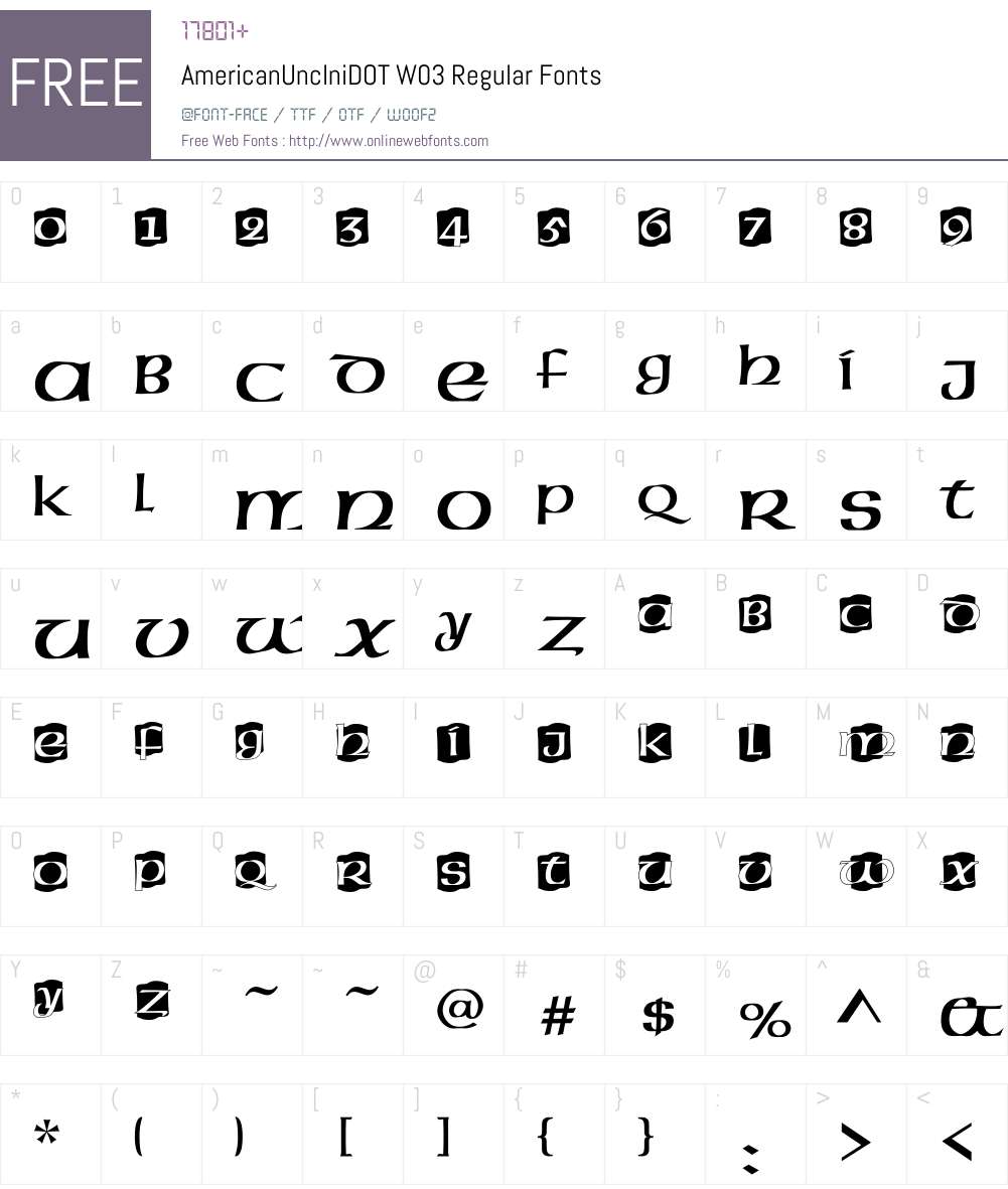 American Uncial Font Screenshots