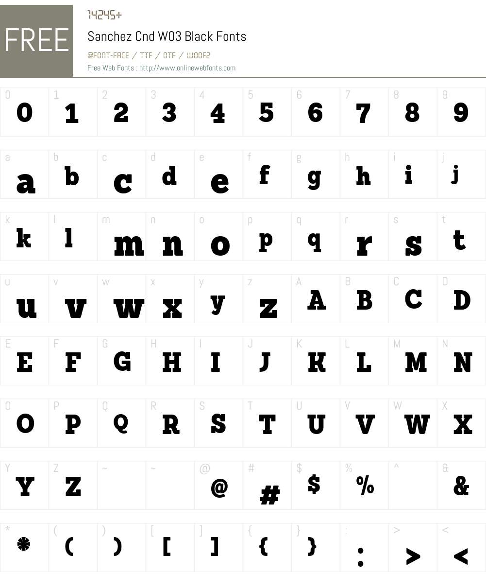SanchezCndW03-Black Font Screenshots