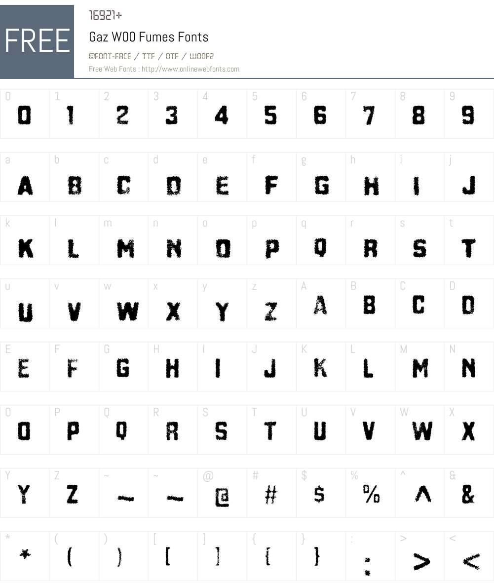 GazW00-Fumes Font Screenshots