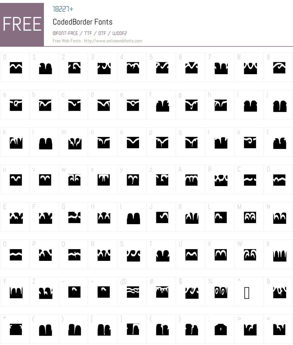 CodedBorder Font Screenshots