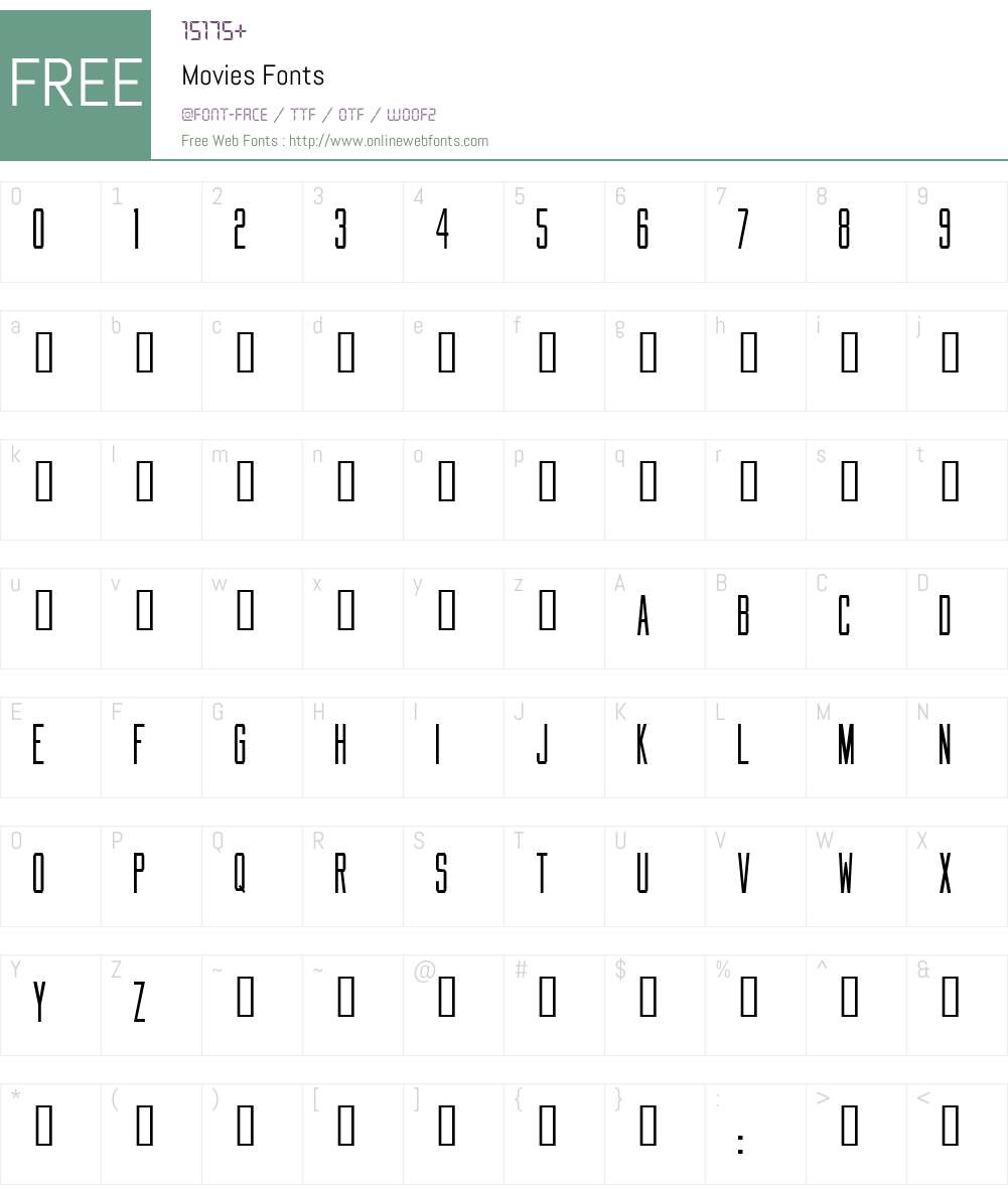 Movies Font Screenshots