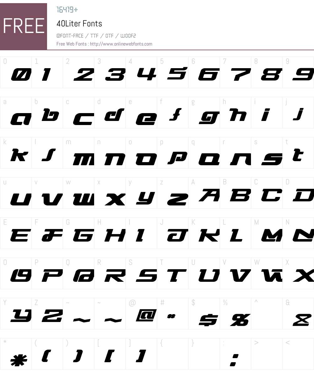 40Liter Font Screenshots