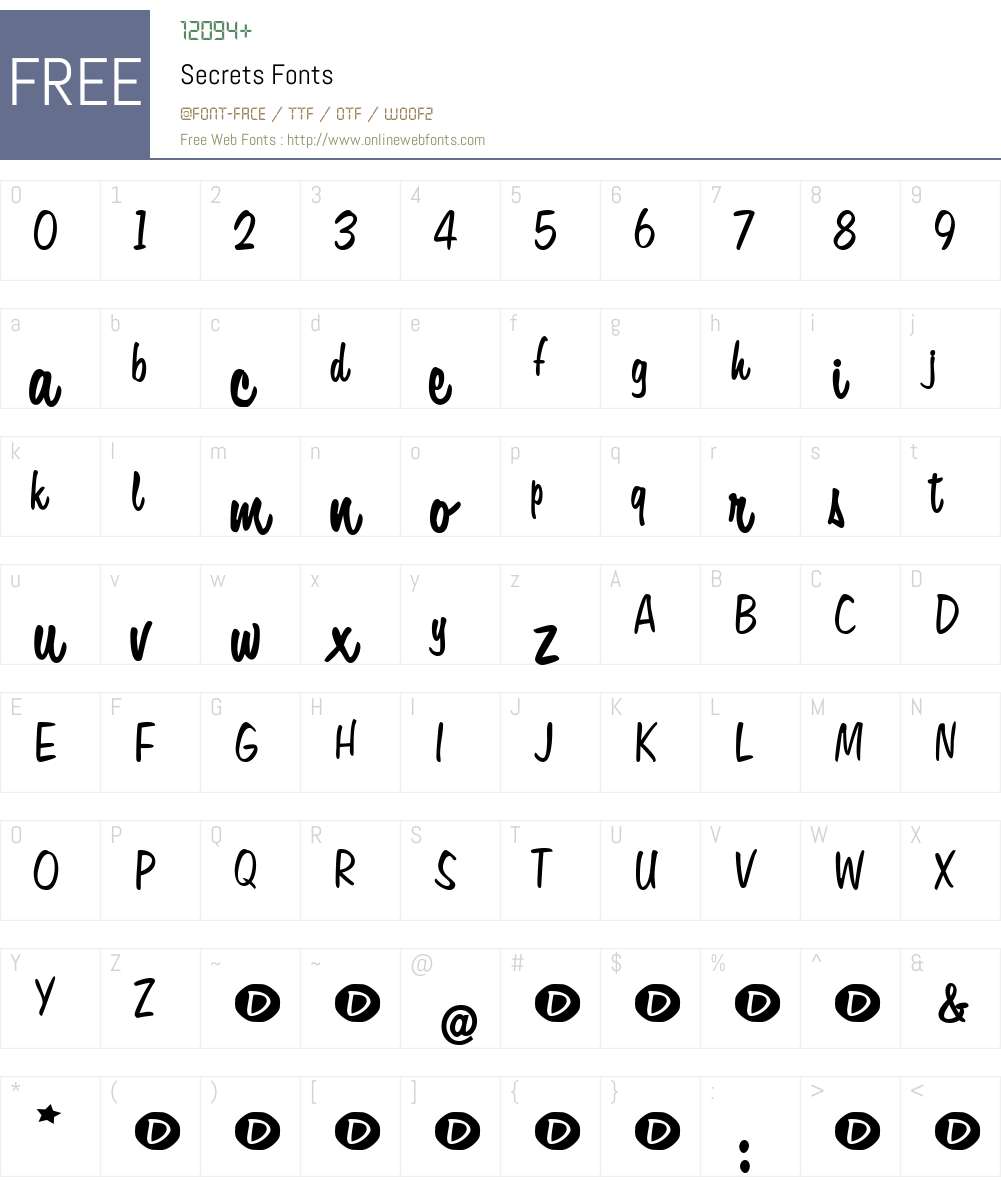 Secrets Font Screenshots