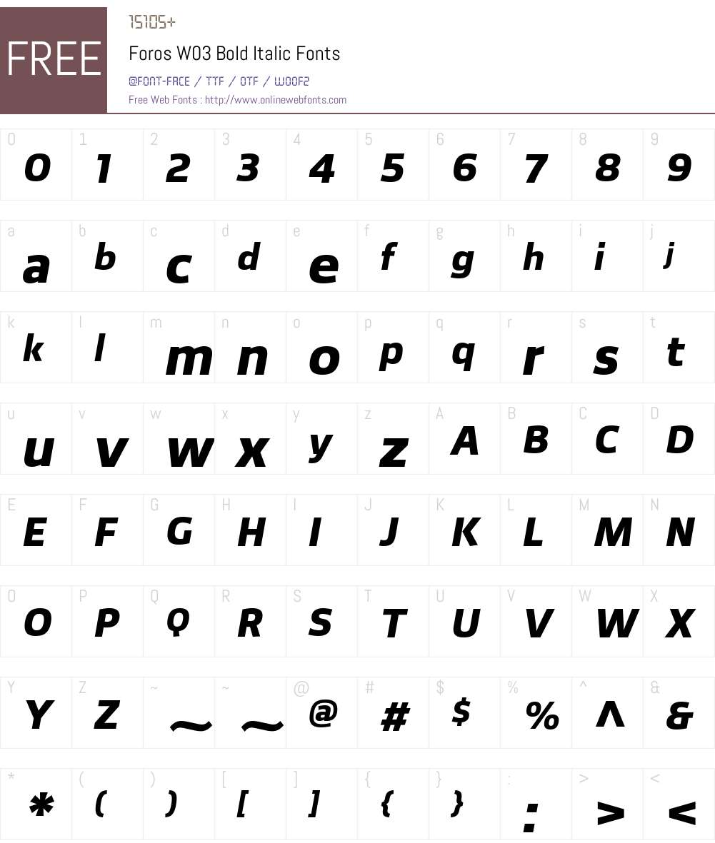 Foros Font Screenshots